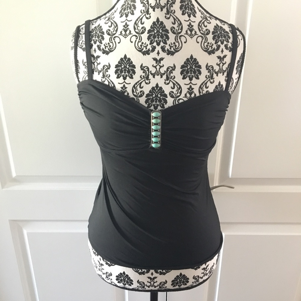 {Ralph Lauren} Black Tankini Turquoise 6